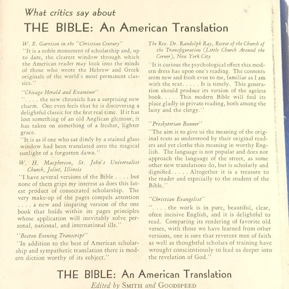 The Complete Bible 1939 An American Translation‎ 1944 Apocrypha, Smith/Goodspeed